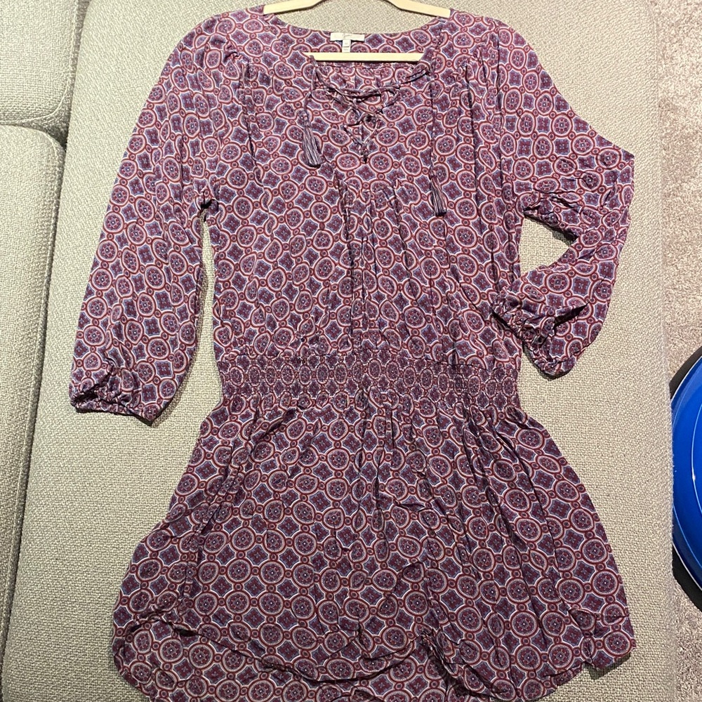 Joie silk medium Elegant Purple Patterned Women's Dress stunning piece